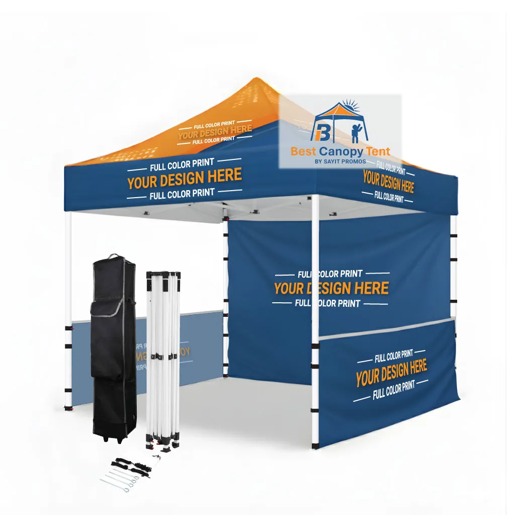 Custom printed canopy tent with white frame kit