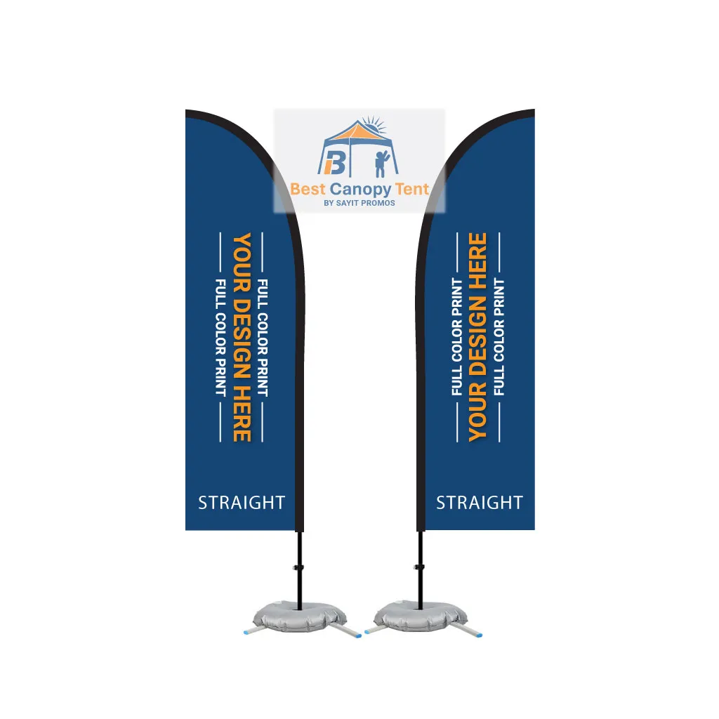 9 foot feather flag with cross base and water bag